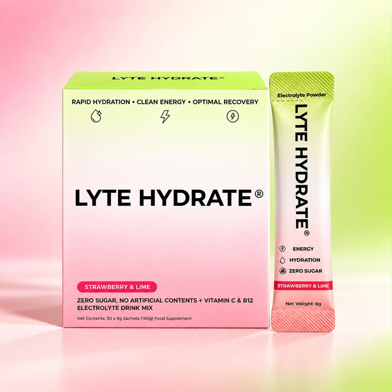 LYTE HYDRATE Strawberry & Lime box and sachet